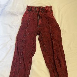 Designer red pants